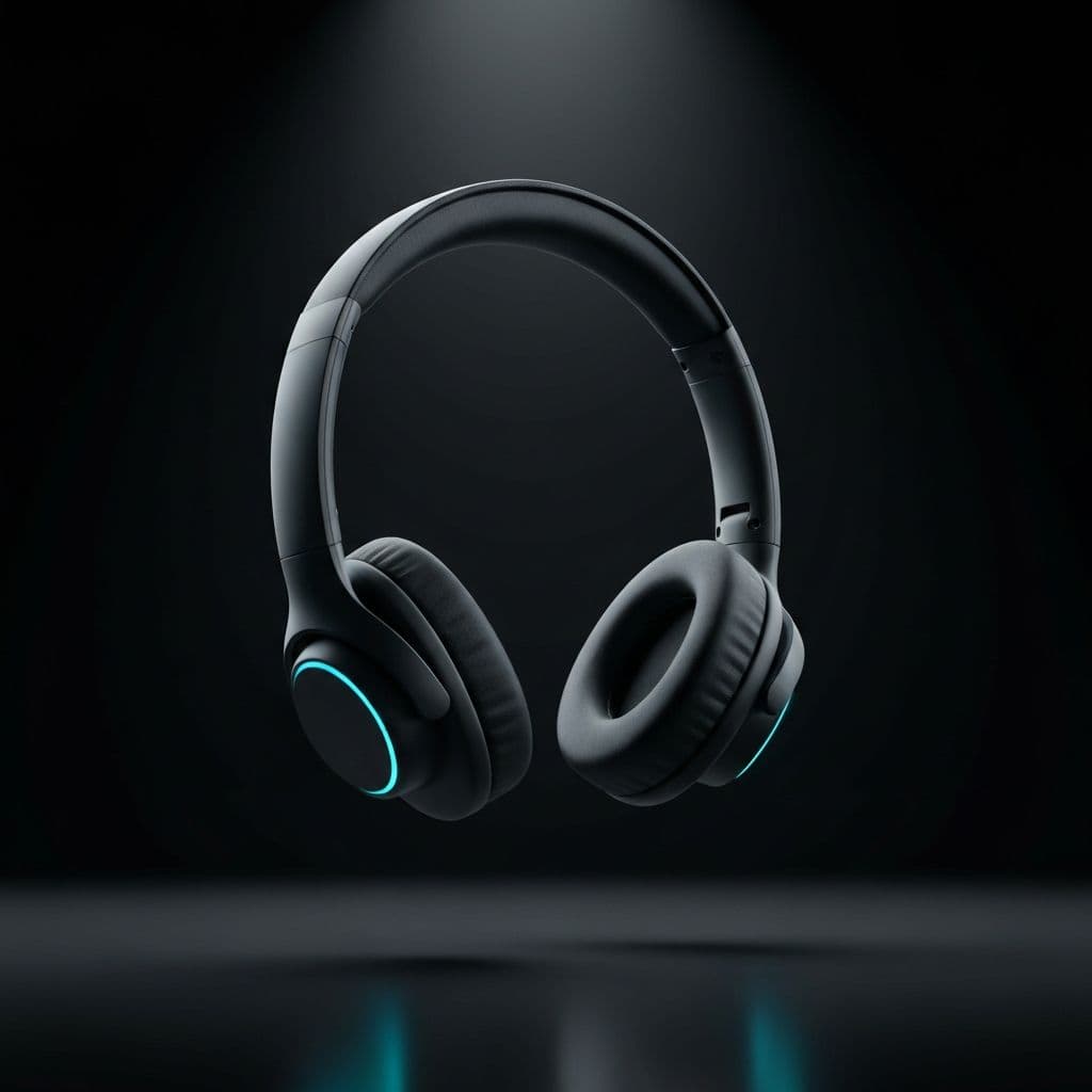 Premium wireless headphones showcasing modern tech design